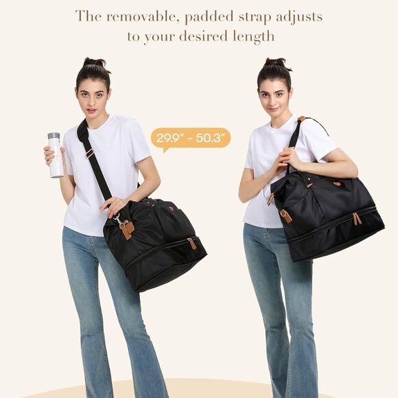 Weekender Bag for Women, Foldie Travel Bag Expandable with Shoes Compartment Tra - Picture 5 of 6